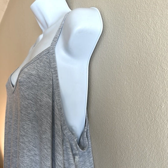 Zenana Maxi Dress Size XL Flowing Loose Fit Heather Gray Side Pockets Stretch - Picture 8 of 14